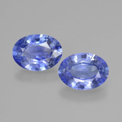 Par de Zafiro Ovalada a juego de 7,5 x 5,5mm - Peso 1,86 ct en total / promedio. 0,93 ct cada uno, piedra preciosa natural , color Azul con claridad vvs-vs, dureza Mohs 9 Adecuado para joyas de uso diario, Jueves de piedras preciosas, Photo A