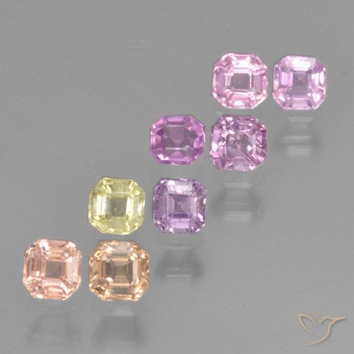 Multicolor Sapphire Gem - 0.2ct Octagon Step Cut (ID: 464181)