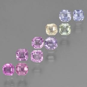 Multicolor Sapphire Gem - 0.1ct Octagon Step Cut (ID: 464214)