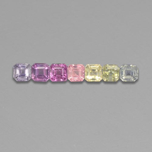 Multicolor Sapphire Gem - 0.2ct Octagon Step Cut (ID: 464574)