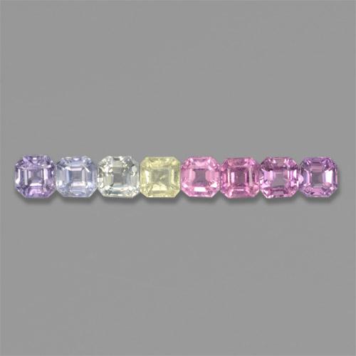 Multicolor Sapphire Gem - 0.2ct Octagon Step Cut (ID: 464607)