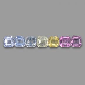 Многоцветный Сапфир Камень - 0.2ct Восьмиугольная ступенчатая огранка (ID: 464654)