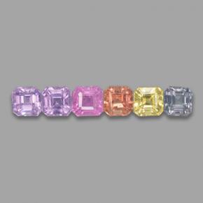 Multicolor Sapphire Gem - 0.2ct Octagon Step Cut (ID: 464697)