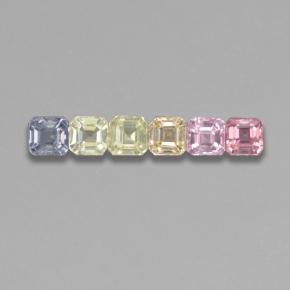 Multicolor Sapphire Gem - 0.2ct Octagon Step Cut (ID: 464701)