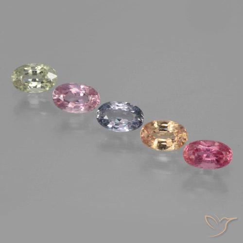 Многоцветный Сапфир Камень - 0.3ct Фасетный Овал (ID: 465572)