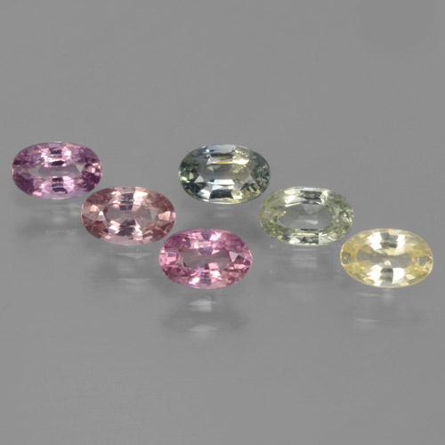 Многоцветный Сапфир Камень - 0.3ct Фасетный Овал (ID: 465576)
