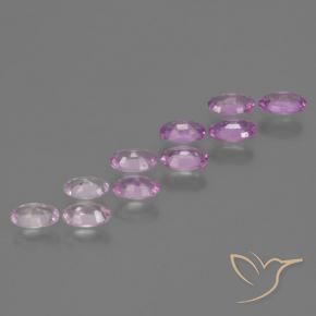 Sapphire Gemstones in 4.8 x 3 mm Size for Sale, Sapphire Stones in Intense Pinkish Purple Color