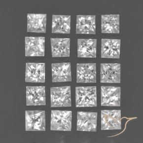1.42 ctw White Sapphire Stones, Natural Sapphire in Princess-Cut Shape for Sale