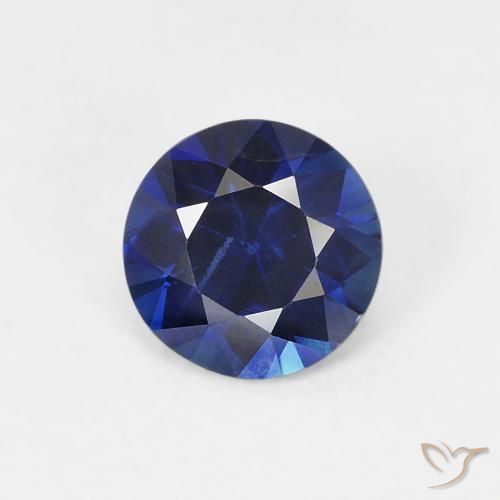 0.58ct Natural Twilight Blue Sapphire, Round, VVS-VS
