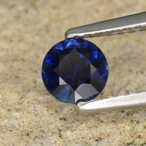 0.57 ct Blue Sapphire Stone, Natural Sapphire in Diamond-Cut Shape for Sale