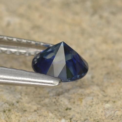 Sapphire Gemstone in 5 mm (calibrated) Size for Sale, Sapphire Stone in Twilight Blue Color