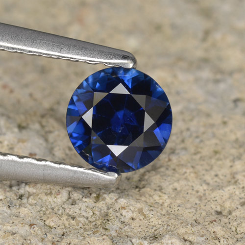 dunkelblau Saphir Edelstein - 0.5ct Diamanten-Schliff (ID: 467285)