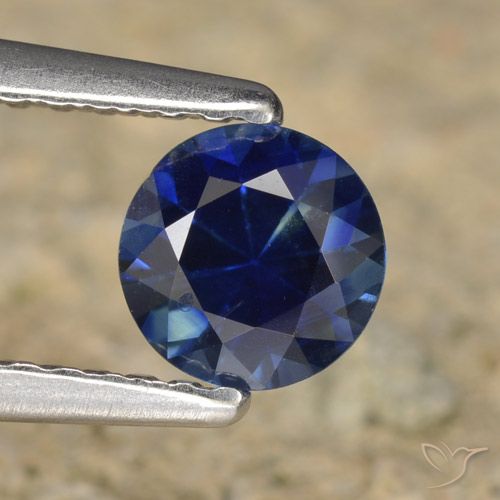 0.60ct Natural Twilight Blue Sapphire, Round, VVS-VS