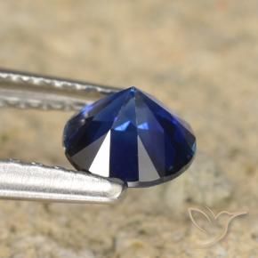 Sapphire Gemstone in 5 mm (calibrated) Size for Sale, Sapphire Stone in Twilight Blue Color