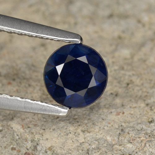0.65ct Natural Navy Blue Sapphire, Round, VVS-VS