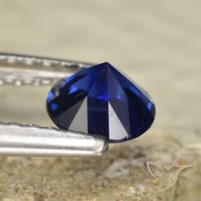 Sapphire Gemstone in 5 mm (calibrated) Size for Sale, Sapphire Stone in Deep Blue Color