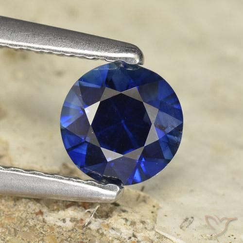 0.56ct Natural Twilight Blue Sapphire, Round, VVS-VS