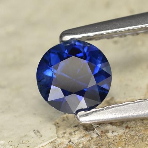 0.56 ct Blue Sapphire Stone, Natural Sapphire in Diamond-Cut Shape for Sale