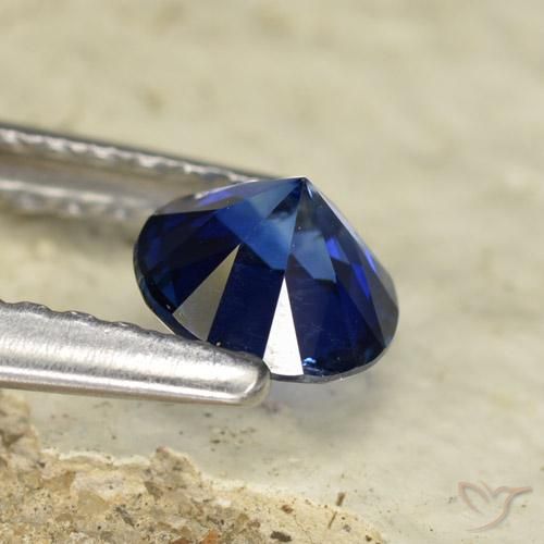 Sapphire Gemstone in 5 mm (calibrated) Size for Sale, Sapphire Stone in Twilight Blue Color