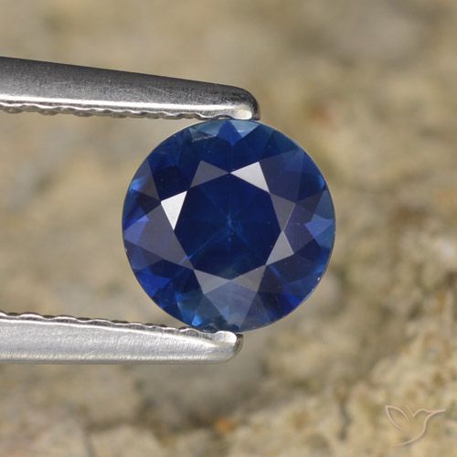 0.67ct Natural Navy Blue Sapphire, Round, VVS-VS