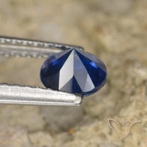 Sapphire Gemstone in 5 mm (calibrated) Size for Sale, Sapphire Stone in Navy Blue Color