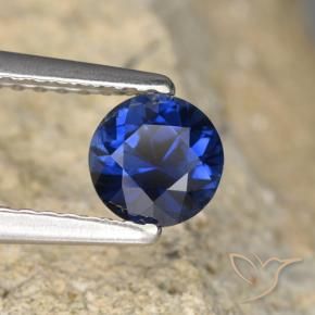 0.64 ct Blue Sapphire Stone, Natural Sapphire in Diamond-Cut Shape for Sale