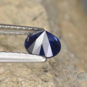 Sapphire Gemstone in 5 mm (calibrated) Size for Sale, Sapphire Stone in Navy Blue Color