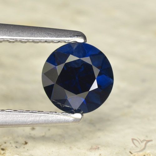 0.54ct Natural Dark Blue Sapphire, Round, VVS-VS
