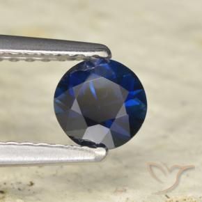 0.54 ct Blue Sapphire Stone, Natural Sapphire in Diamond-Cut Shape for Sale