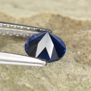 Sapphire Gemstone in 5 mm (calibrated) Size for Sale, Sapphire Stone in Navy Blue Color