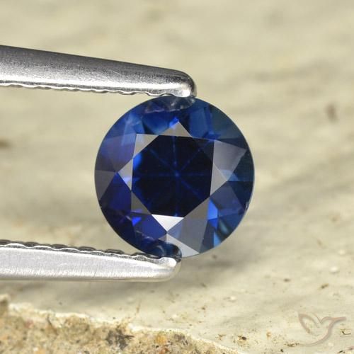 0.58ct Natural Twilight Blue Sapphire, Round, VVS-VS