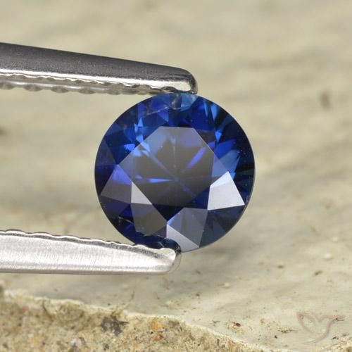0.58 ct Blue Sapphire Stone, Natural Sapphire in Diamond-Cut Shape for Sale