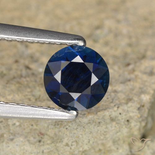 Saphir Bleu diamond-cut 5,1mm de Madagascar, poids de 0,63 ct, pierre gemme naturelle Chauffé de pureté vvs-vs, 1 pièce de saphir, couleur : Bleu crépuscule, dureté de Mohs de 9 convient aux bijoux de tous les jours, pierre de sagesse, Jeudi Gemme, Photo A
