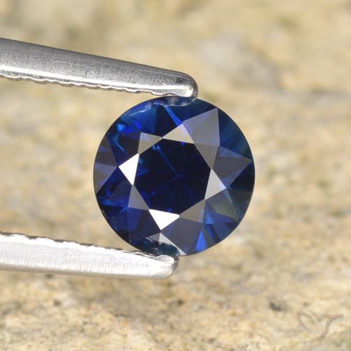 0.66ct Natural Deep Blue Sapphire, Round, VVS-VS