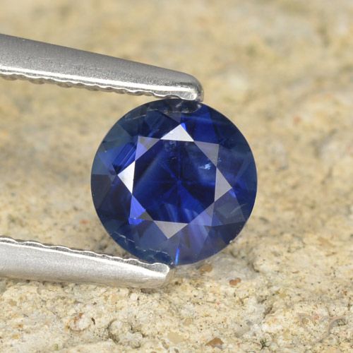 0.60ct Natural Twilight Blue Sapphire, Round, VS