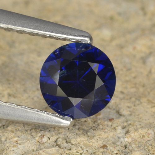 0.60ct Natural Deep Blue Sapphire, Round, VS