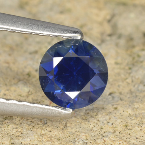 Темно-синий Сапфир Камень - 0.5ct Бриллиантовая Огранка (ID: 467356)