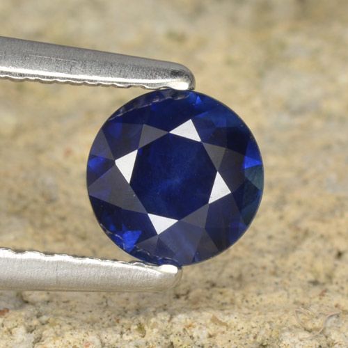0.60ct Natural Navy Blue Sapphire, Round, VS