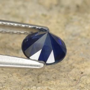 Sapphire Gemstone in 5 mm (calibrated) Size for Sale, Sapphire Stone in Navy Blue Color