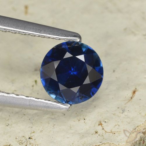 0.70ct Natural Dark Blue Sapphire, Round, VVS-VS