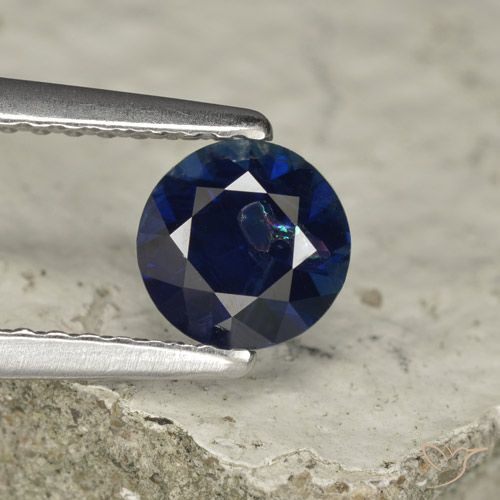 0.73ct Natural Deep Blue Sapphire, Round, VS