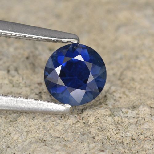0.69ct Natural Navy Blue Sapphire, Round, VS