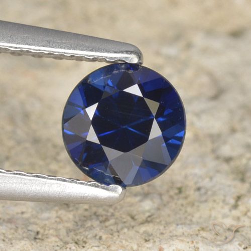 0.62ct Natural Navy Blue Sapphire, Round, VVS
