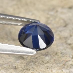 Sapphire Gemstone in 5 mm (calibrated) Size for Sale, Sapphire Stone in Navy Blue Color