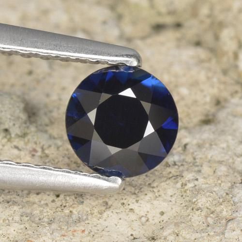 0,55 ct runder blauer Saphir aus Madagaskar, Größe 5mm, natürlicher Edelstein, VVS Reinheit, 1 Stück runder Saphir, Mohs-Härte von 9 Geeignet für den täglichen Gebrauch im Schmuck , Besitzt große Brillanz, Photo A