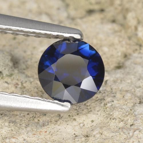 0.55 ct Blue Sapphire Stone, Natural Sapphire in Diamond-Cut Shape for Sale