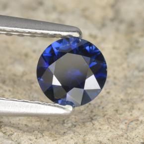 0.52 ct Blue Sapphire Stone, Natural Sapphire in Diamond-Cut Shape for Sale
