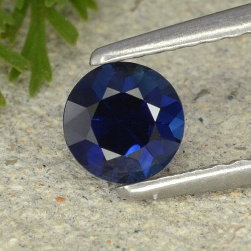 0.53ct Natural Navy Blue Sapphire, Round, VVS