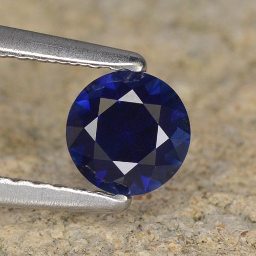 0.56ct Natural Navy Blue Sapphire, Round, VVS-VS