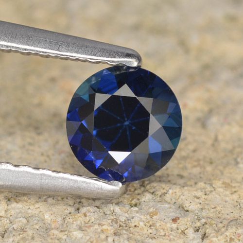 0.60ct Natural Dark Blue Sapphire, Round, VVS-VS